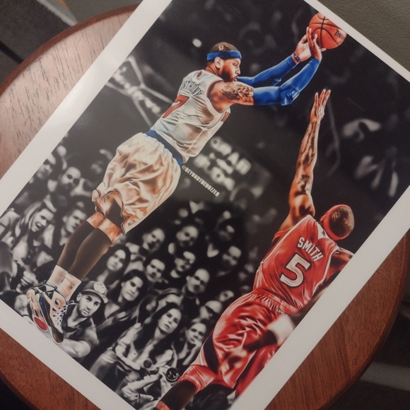 NEW! CARMELO ANTHONY KNICKS 8.5x11 ULTRA PREMIUM GLOSSY REPRINT COLOR ART POSTER - Picture 3 of 6